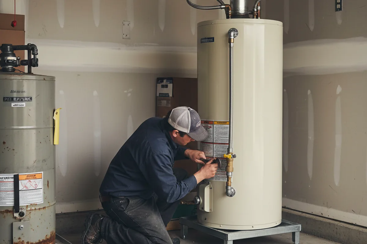 Water heater and shutoff valve replacement in Wyncote