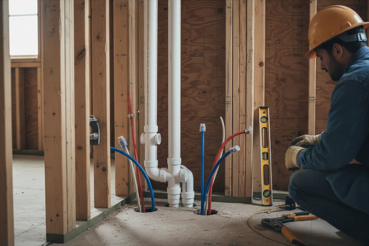Drain and supply rough-in during Toilet Repair and Installation in Wyncote